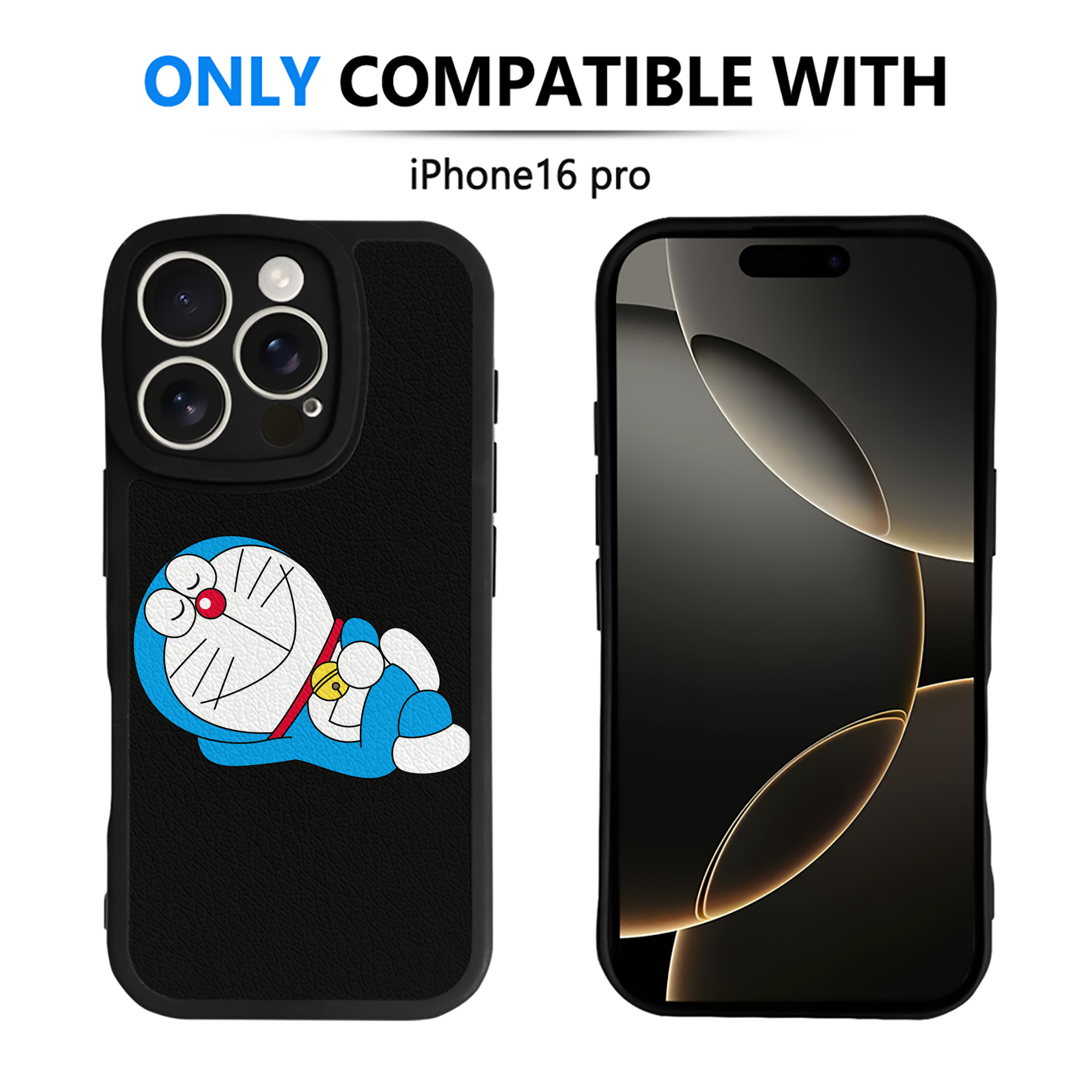 （画像用） ドラえもん Doraemon 【iPhone 16シリーズ対応】シリコンスマホケース（レザー調） 材質：シリコン